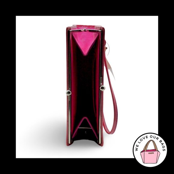 NWT Y2K VINTAGE COACH Pink Suede Leather Framed Kisslock Clutch Wristlet 8685 - Picture 3 of 7